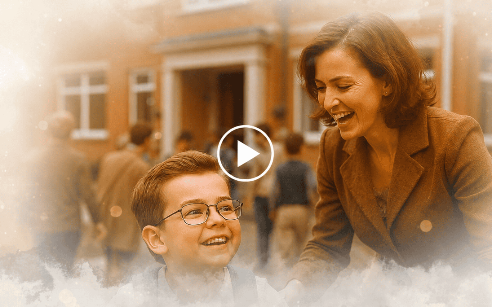 Herinneringen aan schooltijd en familie tijdens een uitvaartpresentatie