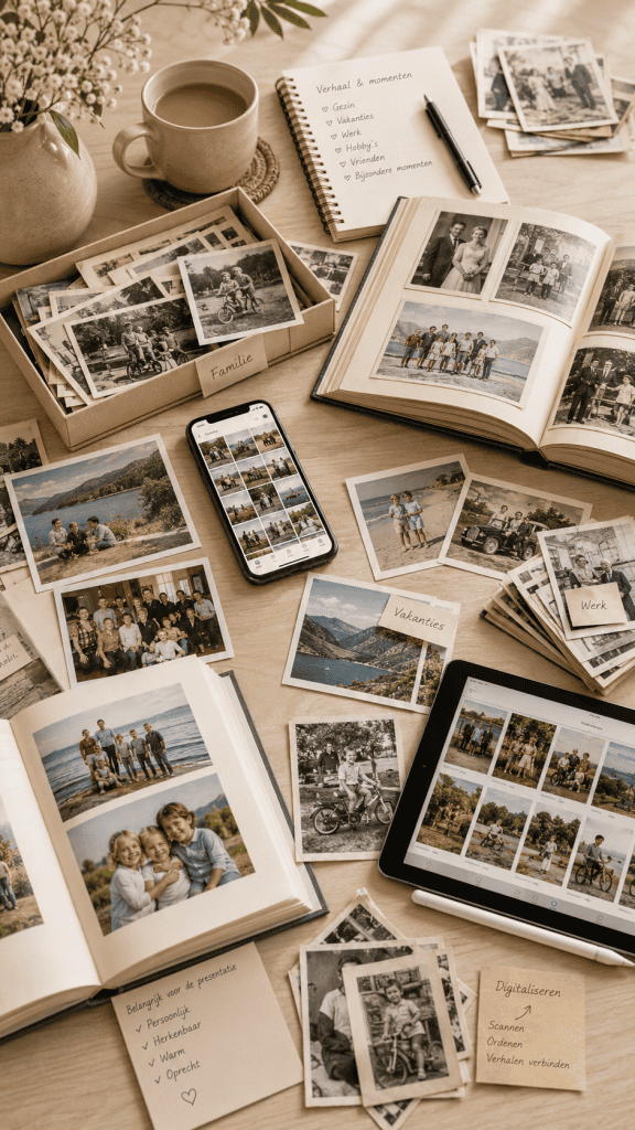 Herinneringen vastleggen met fotomontages voor uitvaarten, persoonlijke en emotionele herdenkingen.